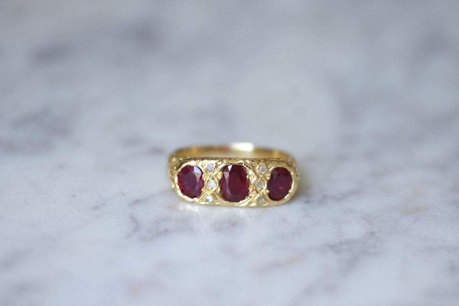 Burmese ruby and diamond garter ring - Penelope Gallery