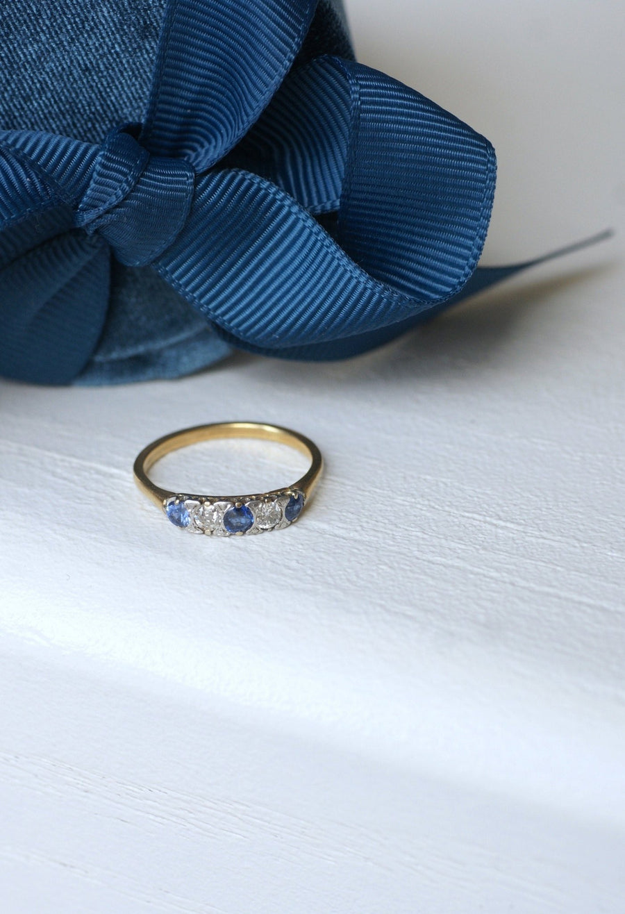 Sapphire and diamond garter ring - Penelope Gallery