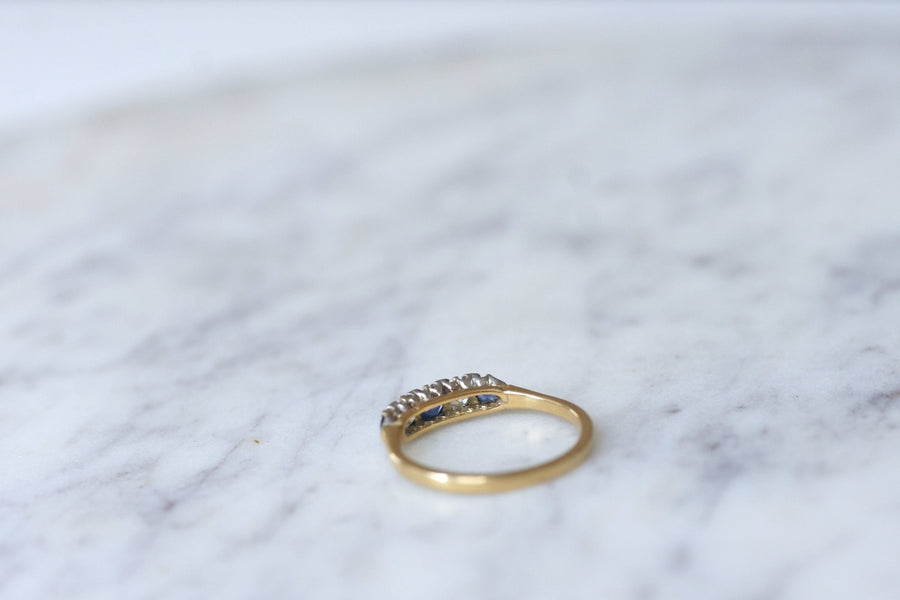 Sapphire and diamond garter ring - Penelope Gallery