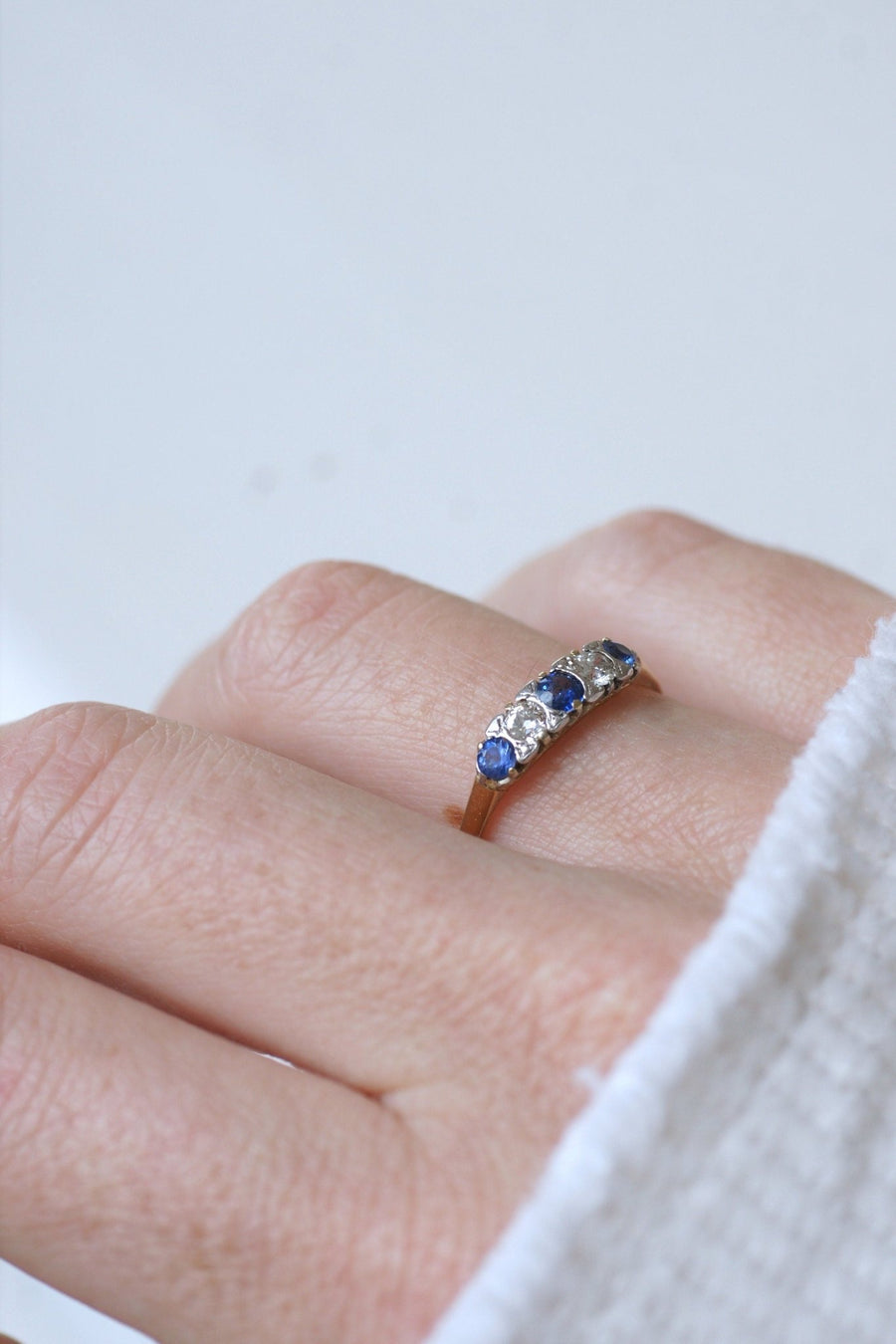 Sapphire and diamond garter ring - Penelope Gallery