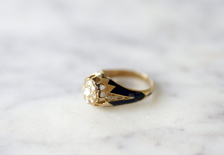 Enamel and diamonds child ring Galerie Penelope