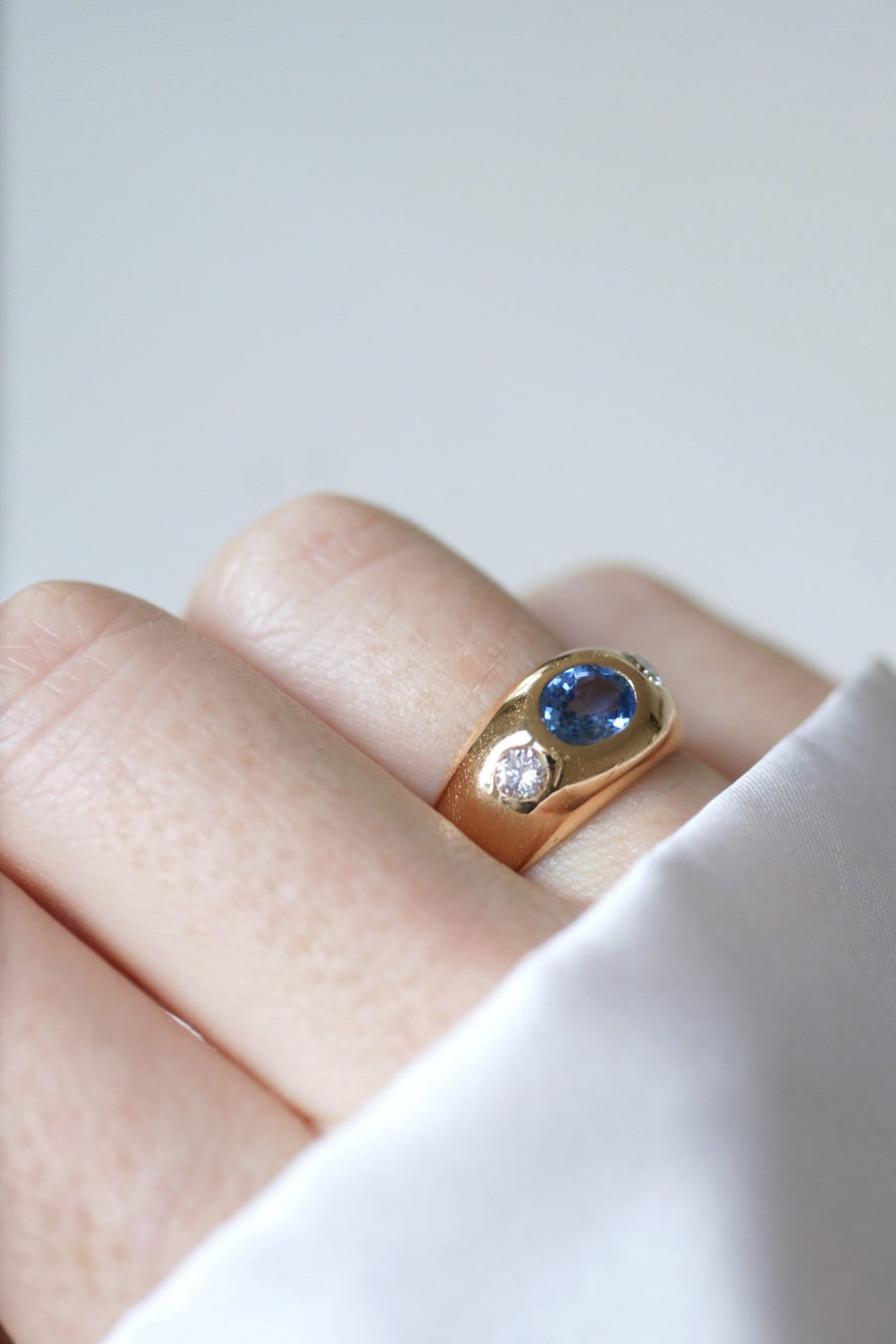 Ceylon sapphire and diamonds ring - Galerie Pénélope