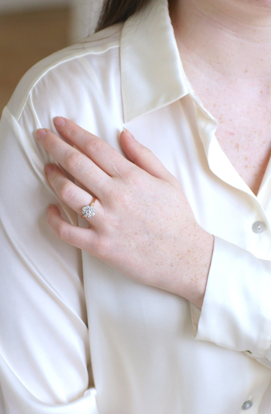 Antique diamond daisy ring - Penelope Gallery