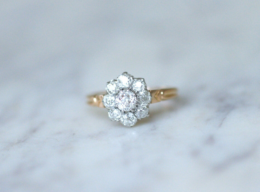 Antique diamond daisy ring - Penelope Gallery