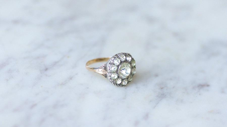 Antique Rhinestone Daisy Ring - Penelope Gallery