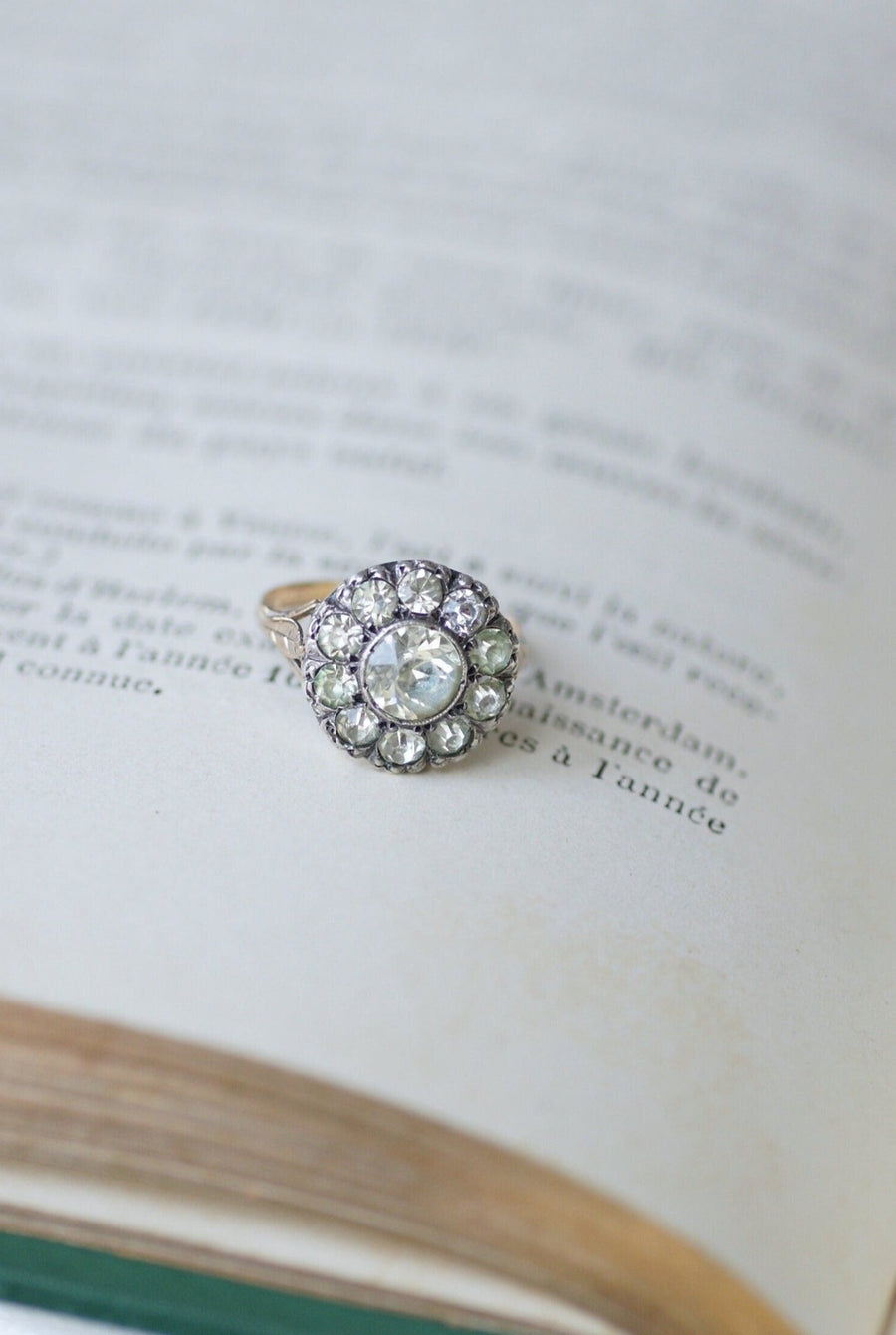 Antique Rhinestone Daisy Ring - Penelope Gallery