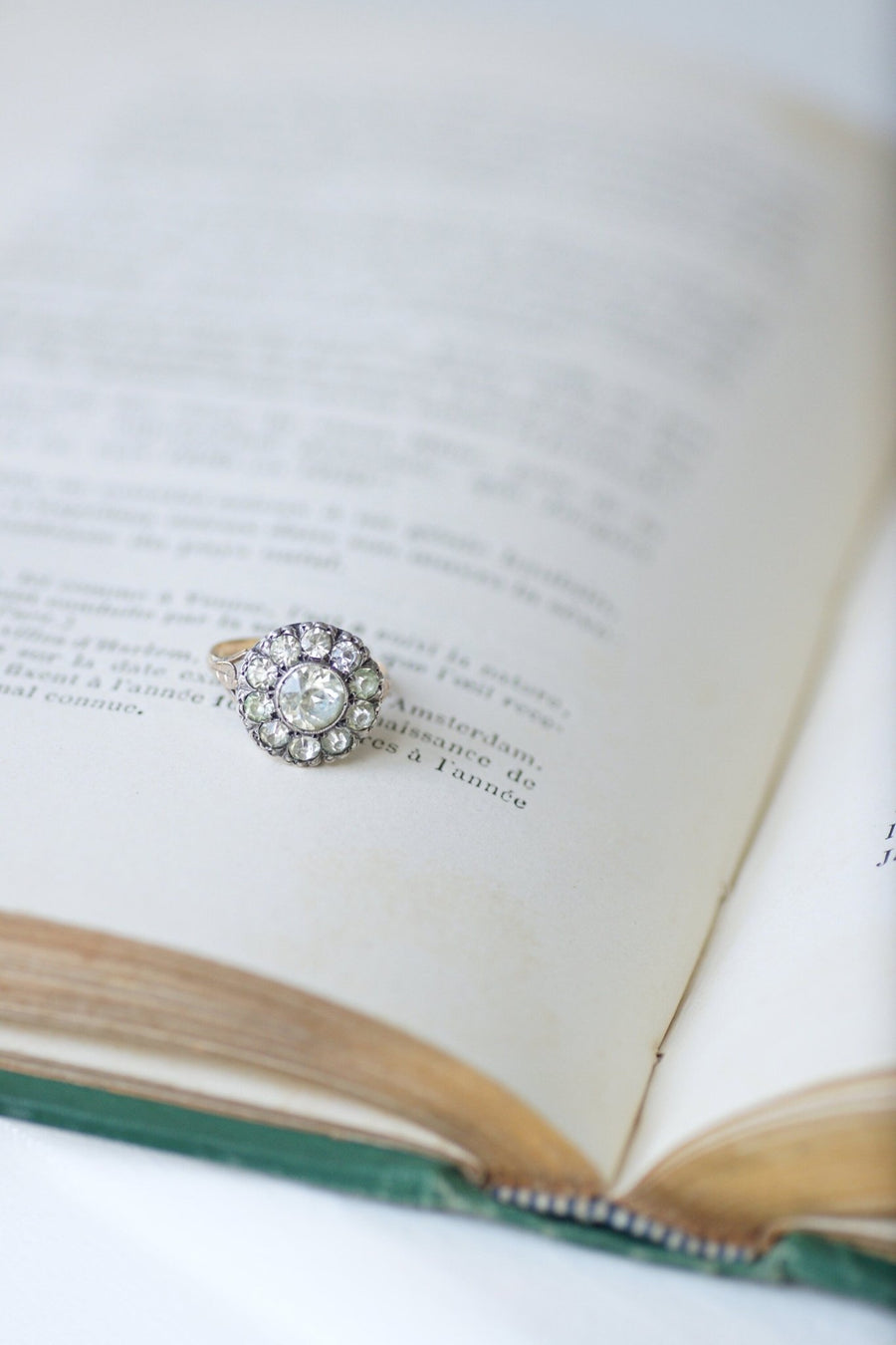 Antique Rhinestone Daisy Ring - Penelope Gallery