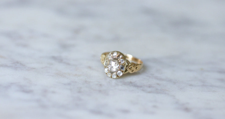 Crowned pink diamond daisy ring - Galerie Pénélope