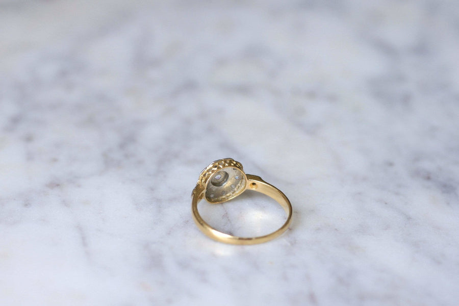 Gold platinum and diamond daisy ring - Penelope Gallery