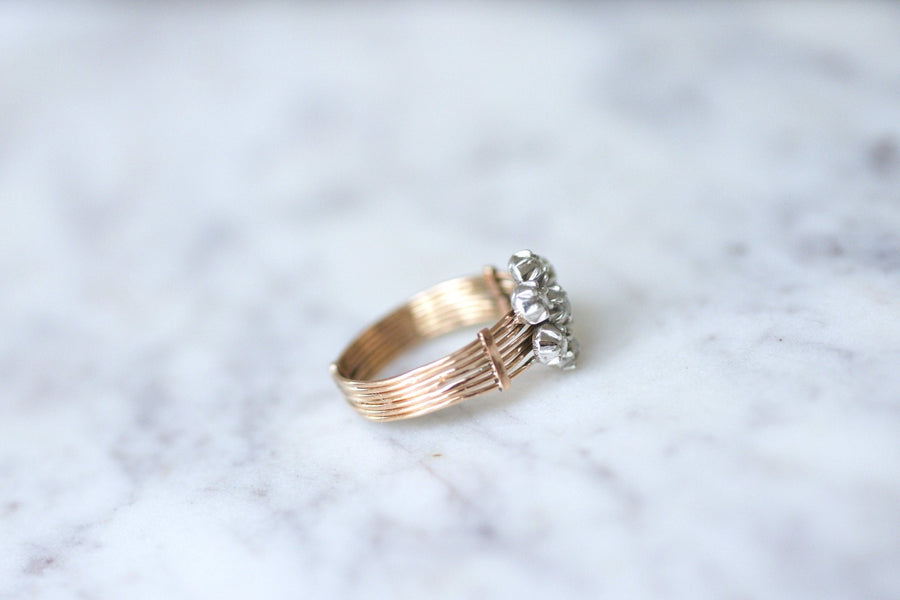 Pink gold diamond daisy ring - Penelope Gallery