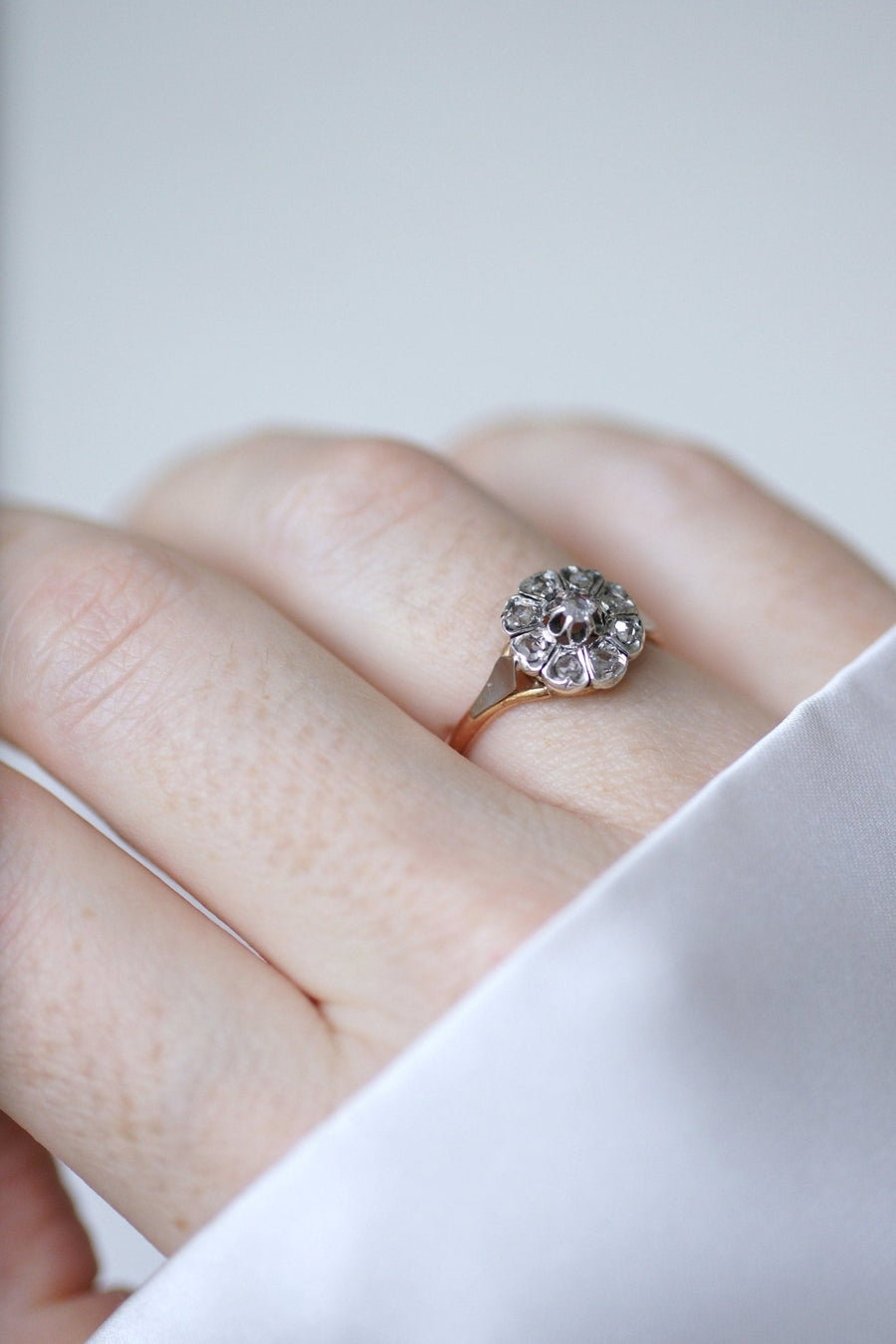 Pink gold diamond daisy ring - Penelope Gallery