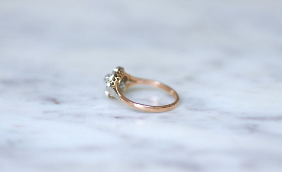 Pink gold diamond daisy ring - Penelope Gallery