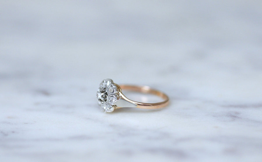 Pink gold diamond daisy ring - Penelope Gallery