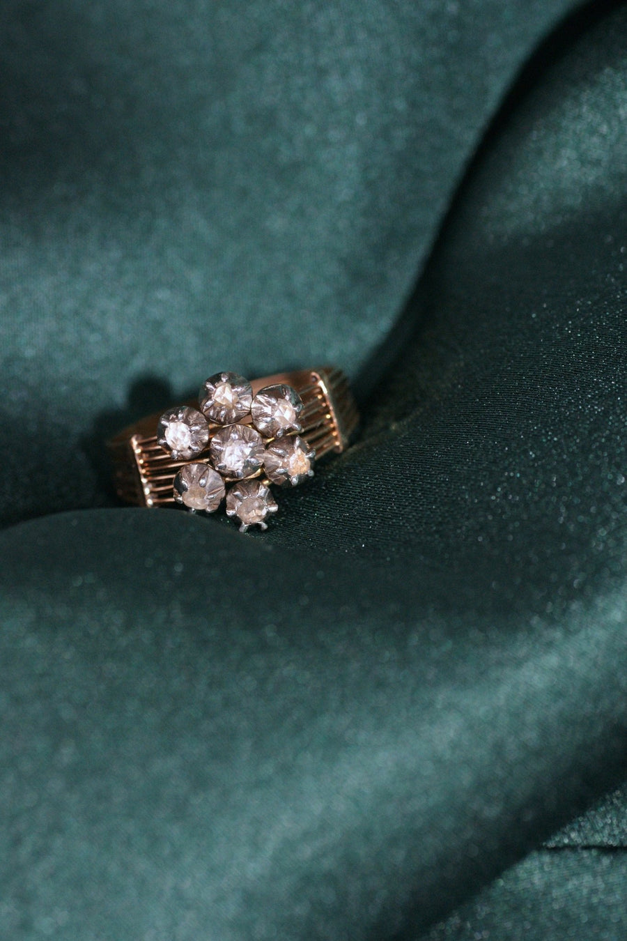 Pink gold diamond daisy ring - Penelope Gallery