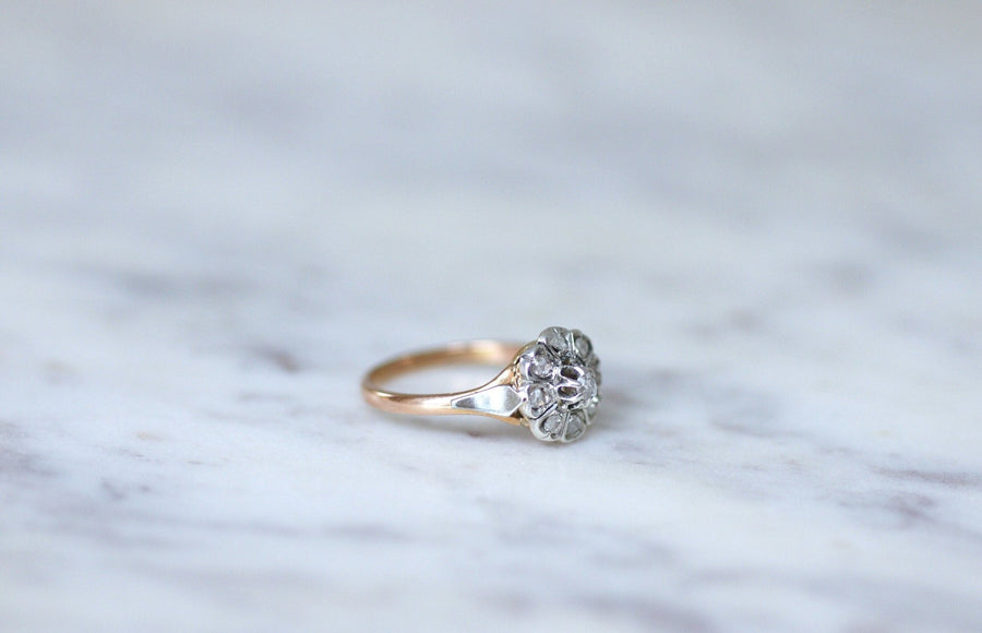 Pink gold diamond daisy ring - Penelope Gallery