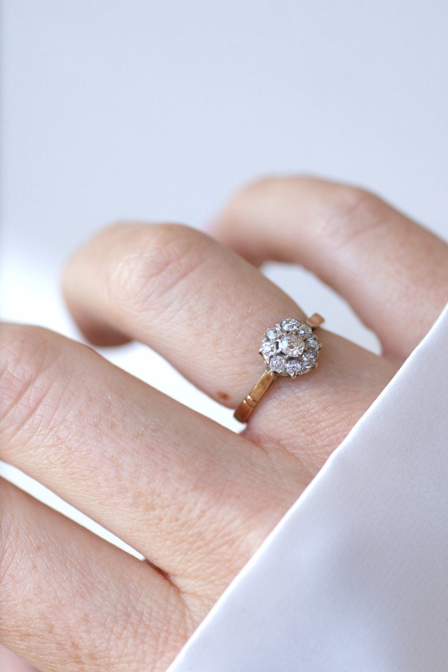 Pink gold and diamond daisy ring - Galerie Pénélope