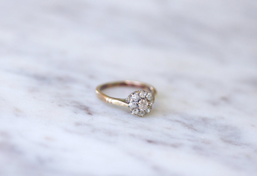 Pink gold and diamond daisy ring - Galerie Pénélope
