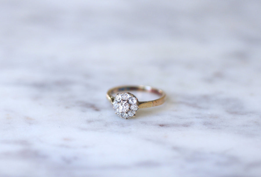 Pink gold and diamond daisy ring - Galerie Pénélope