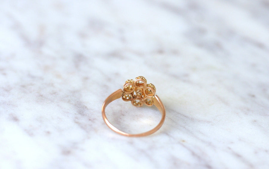 Fine pearl and diamond daisy ring - Penelope Gallery