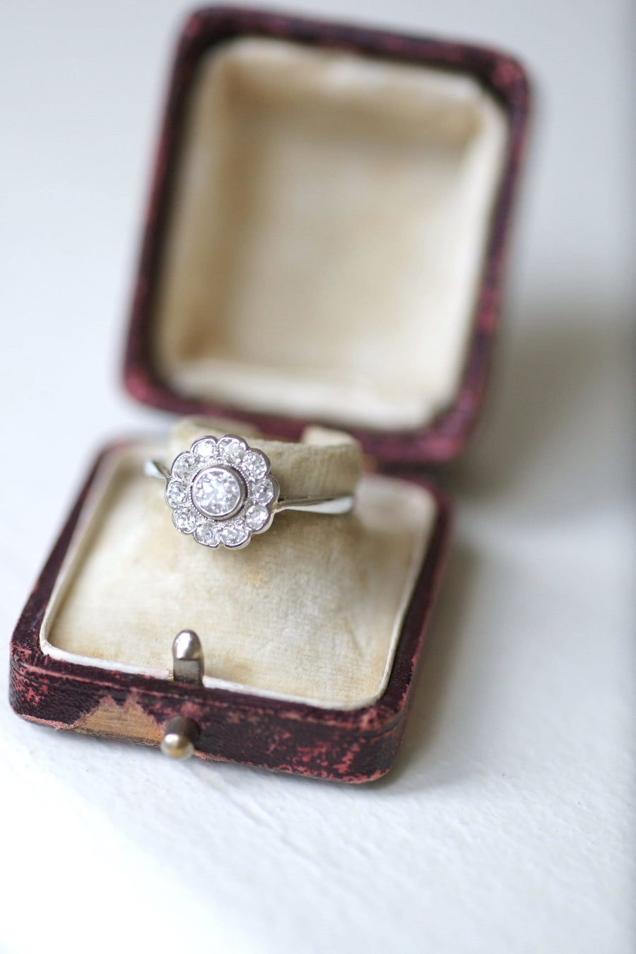 Platinum and diamond daisy ring - Penelope Gallery