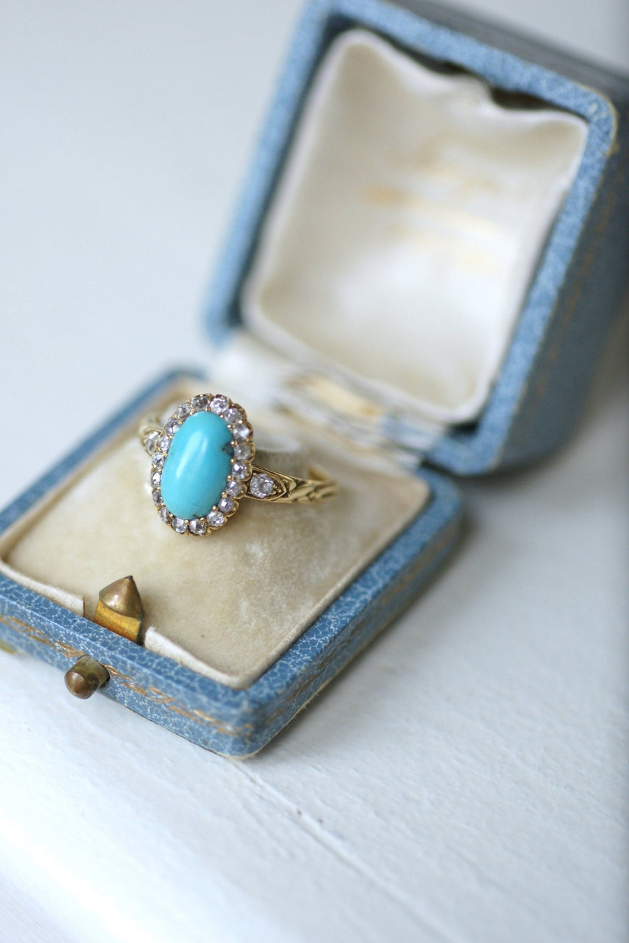 Turquoise diamond daisy ring - Penelope Gallery