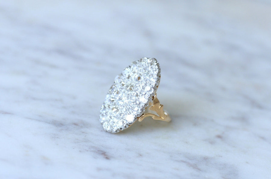 Antique Marquise ring with 4.75 Cts diamonds on gold and platinum - Penelope Gallery