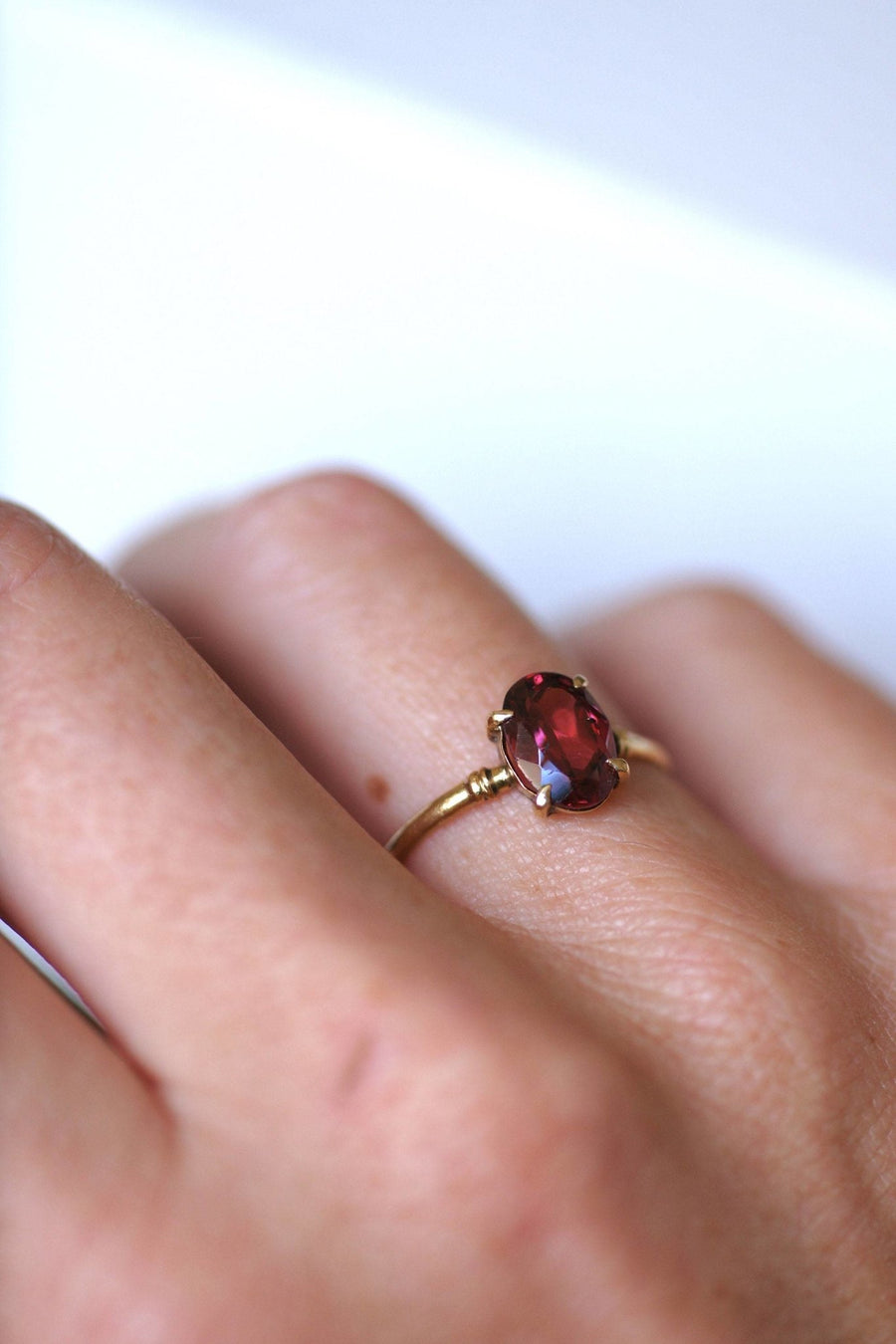 Gold and garnet ring - Penelope Gallery
