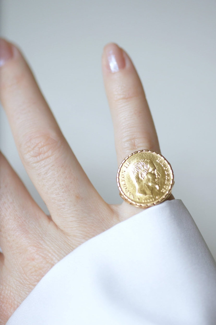 10 Franc Gold Napoleon Coin Ring - Galerie Pénélope
