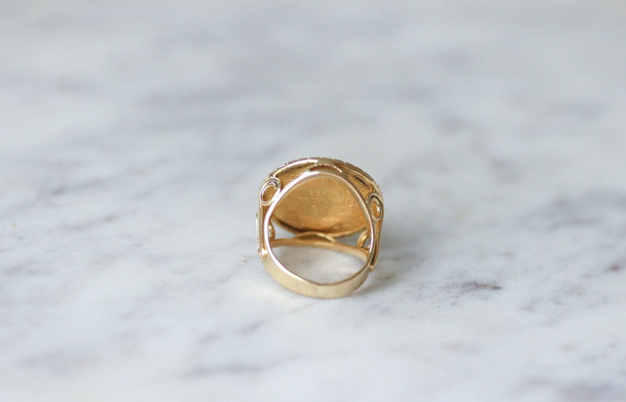 10 Franc Gold Napoleon Coin Ring - Galerie Pénélope