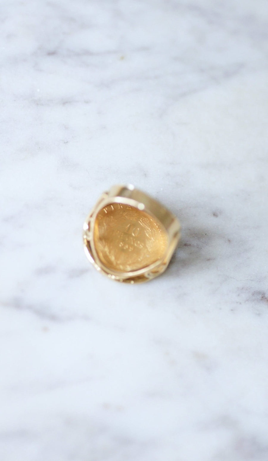 10 Franc Gold Napoleon Coin Ring - Galerie Pénélope