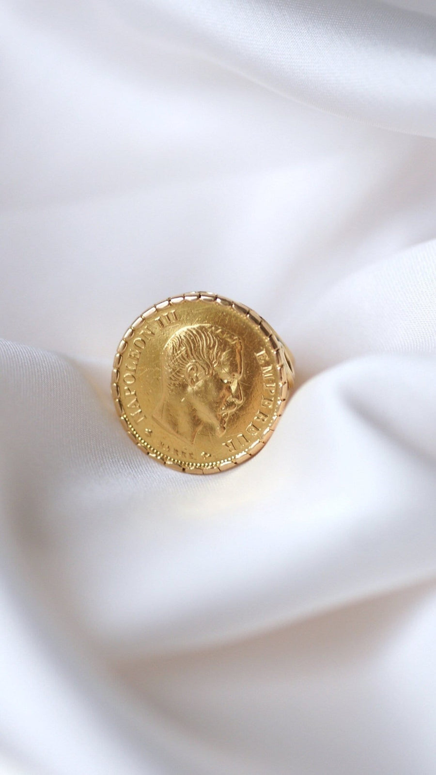 10 Franc Gold Napoleon Coin Ring - Galerie Pénélope