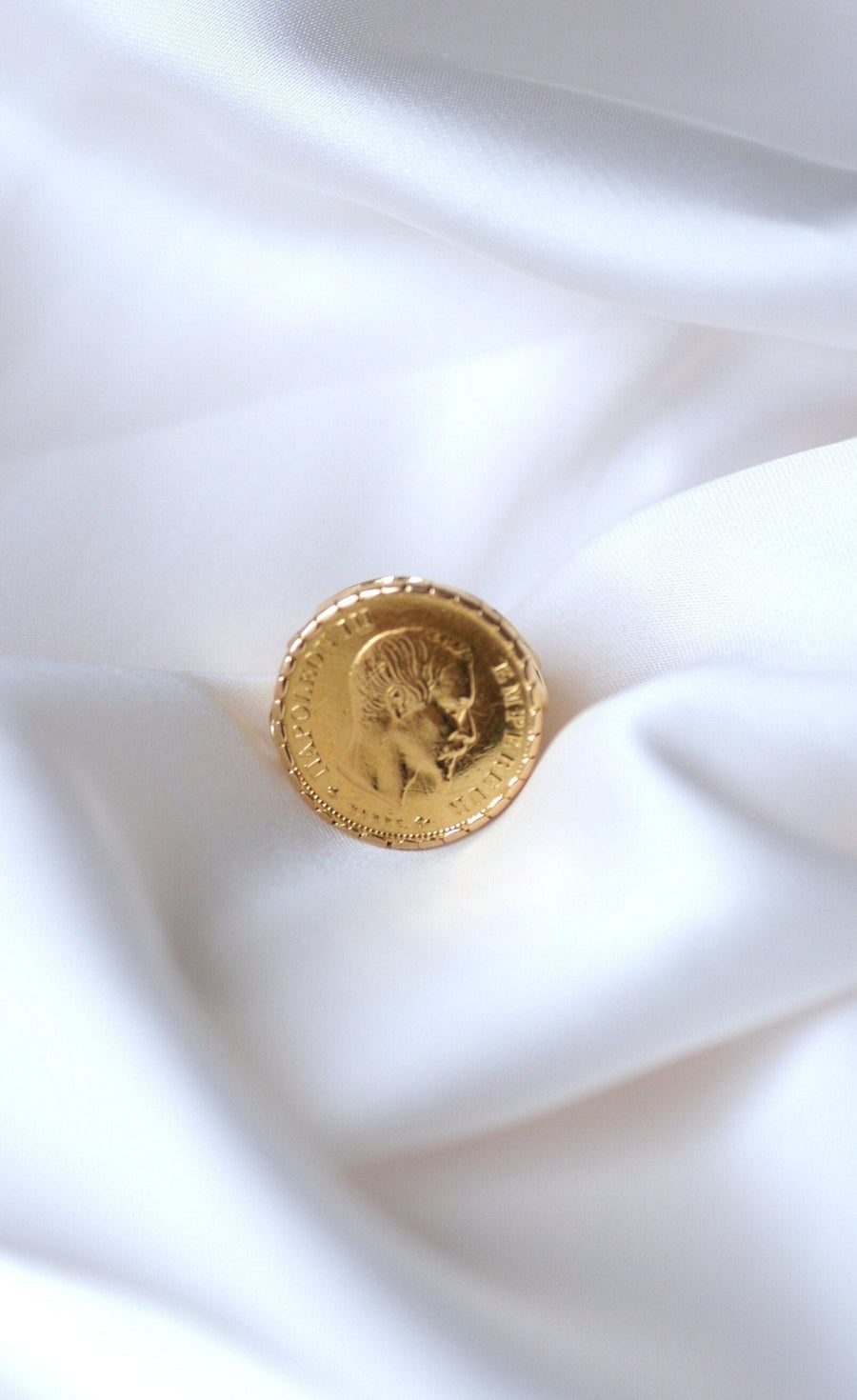 10 Franc Gold Napoleon Coin Ring - Galerie Pénélope