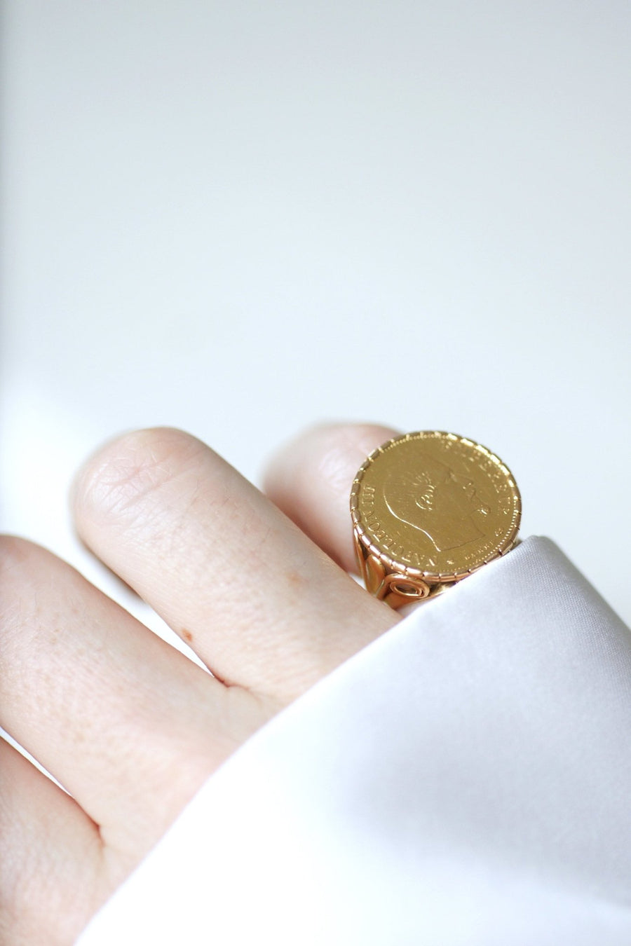 10 Franc Gold Napoleon Coin Ring - Galerie Pénélope