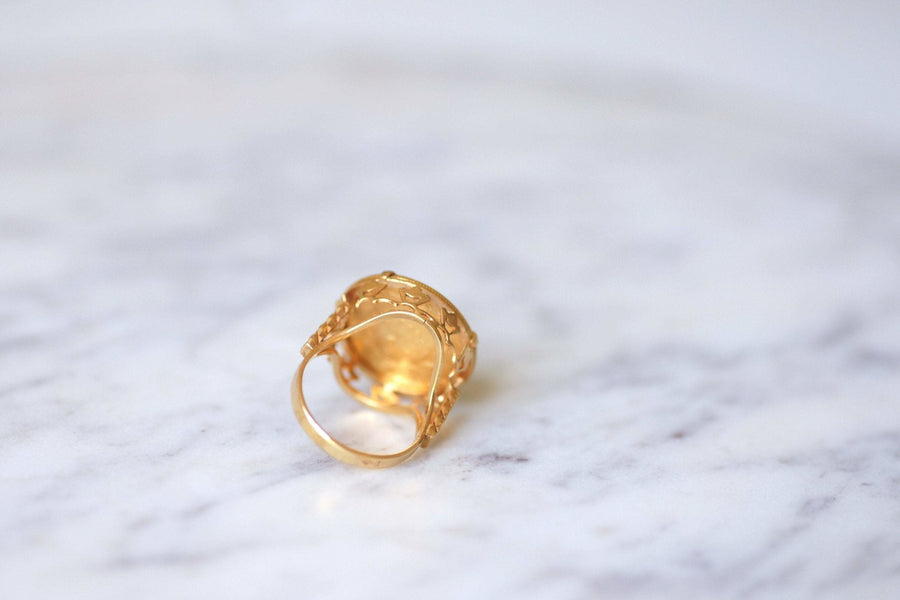 Ring 10 Francs Napoleon coin in yellow gold - Galerie Pénélope