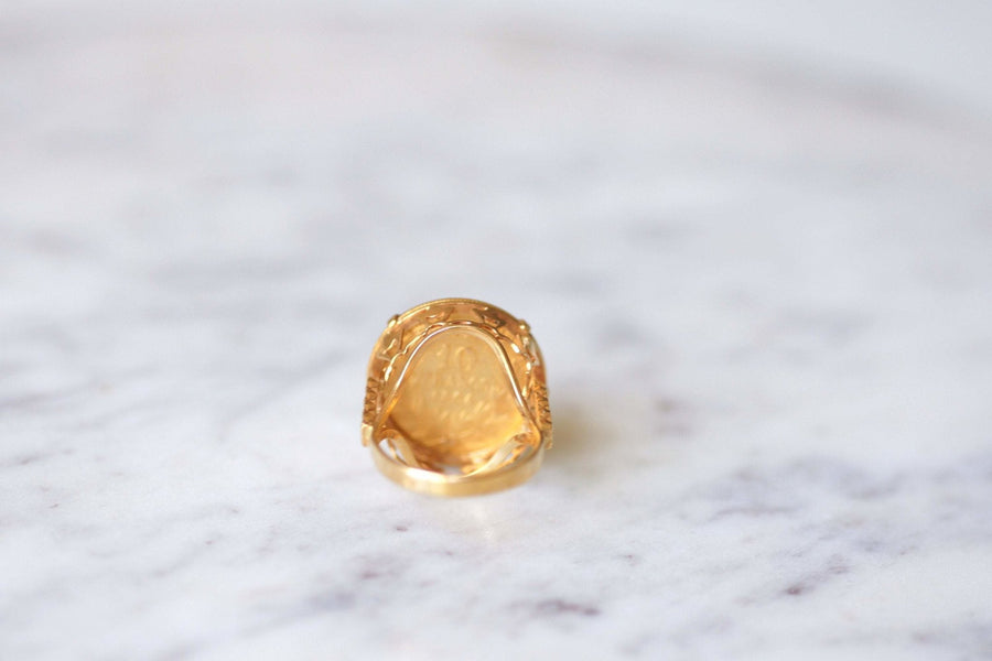 Ring 10 Francs Napoleon coin in yellow gold - Galerie Pénélope