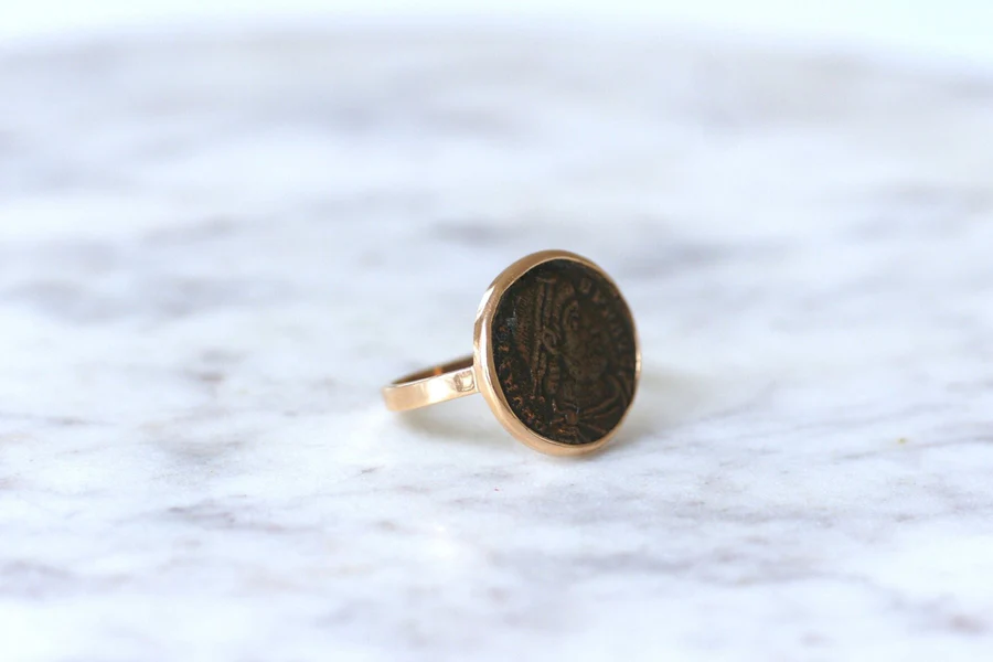 Roman coin ring Flavius Valens - Penelope Gallery