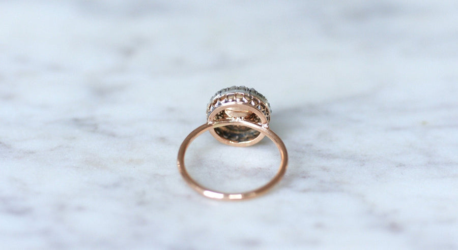 Moonstone ring with diamonds - Penelope Gallery