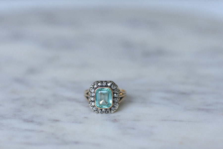 Rectangular emerald and diamond ring - Penelope Gallery