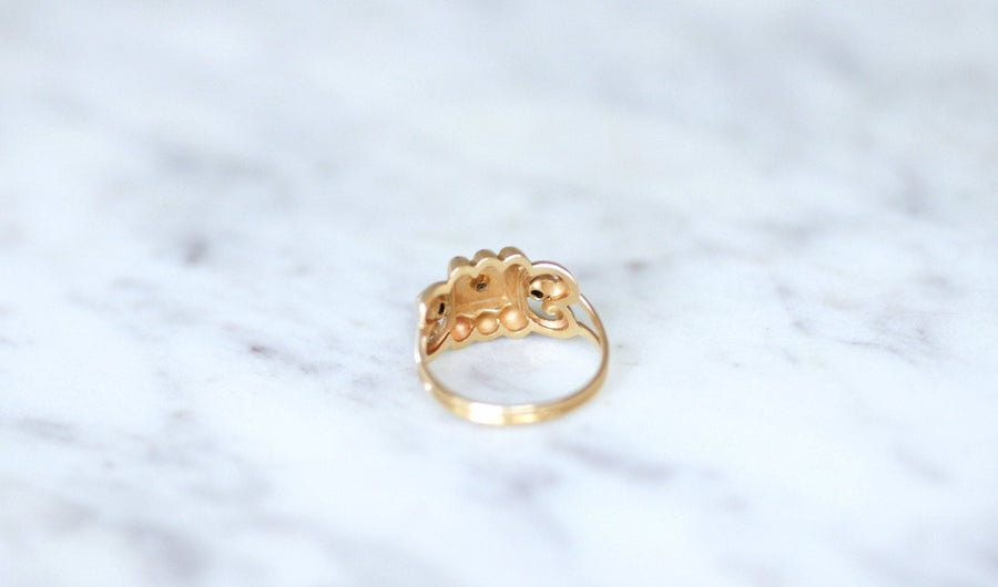 Pink gold and diamond retro ring - Penelope Gallery