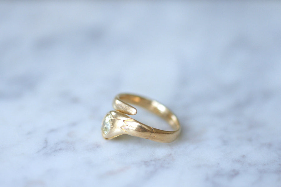 Antique gold and diamond snake ring - Penelope Gallery