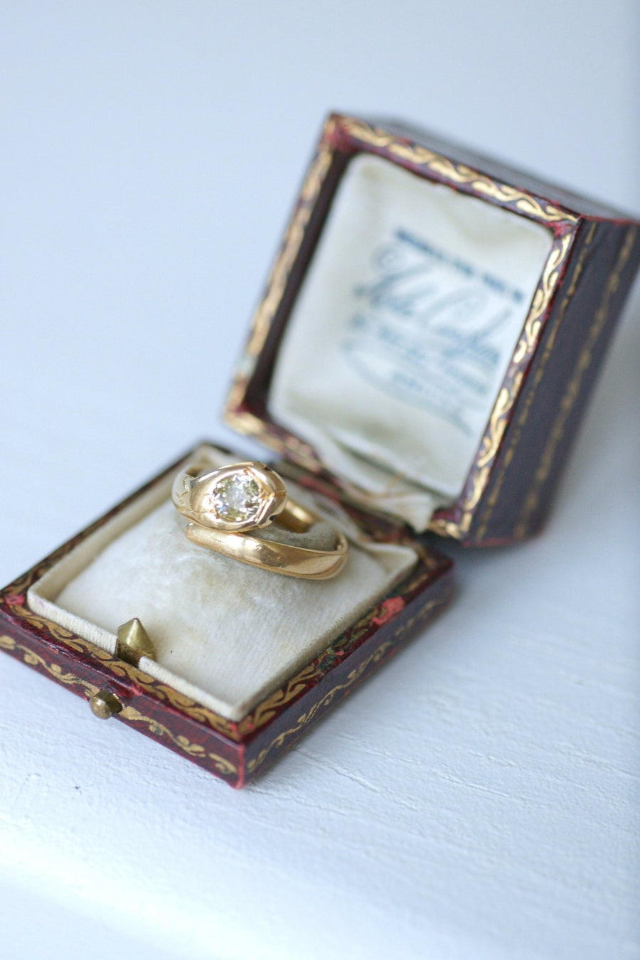 Antique gold and diamond snake ring - Penelope Gallery