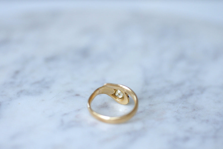 Antique gold and diamond snake ring - Penelope Gallery