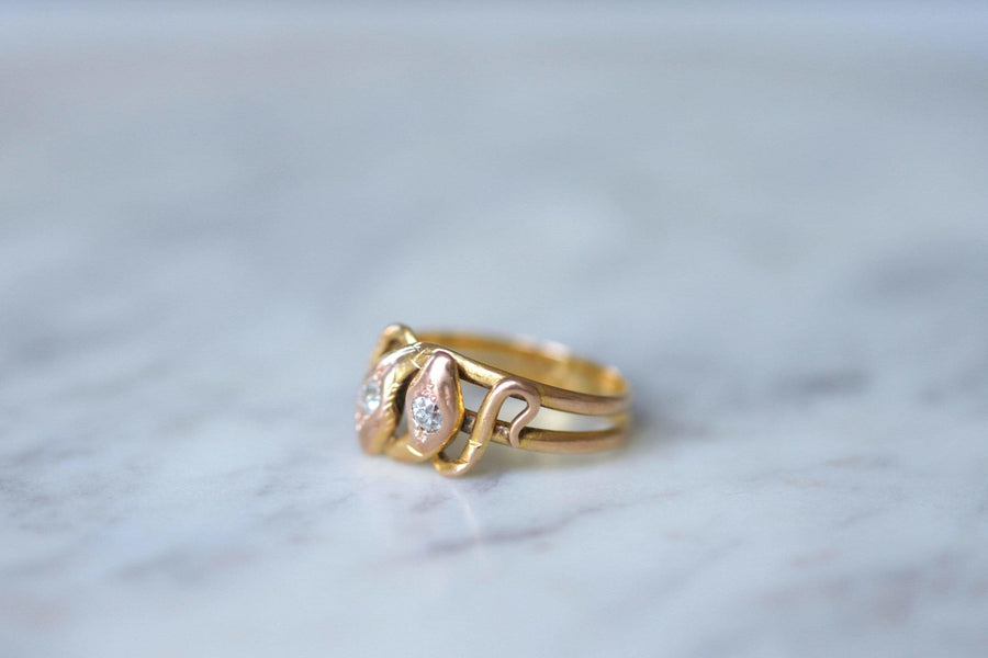 Gold and Diamond Snake Ring - Penelope Gallery