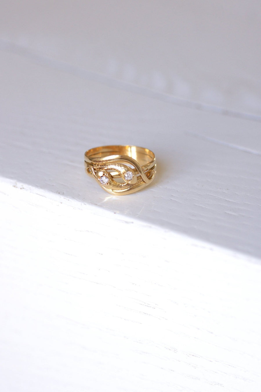 Victorian coiled snakes diamond ring - Penelope Gallery