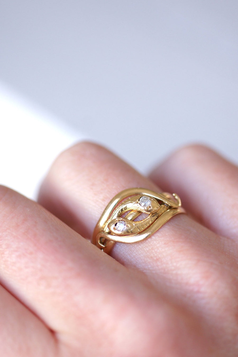 Victorian coiled snakes diamond ring - Penelope Gallery