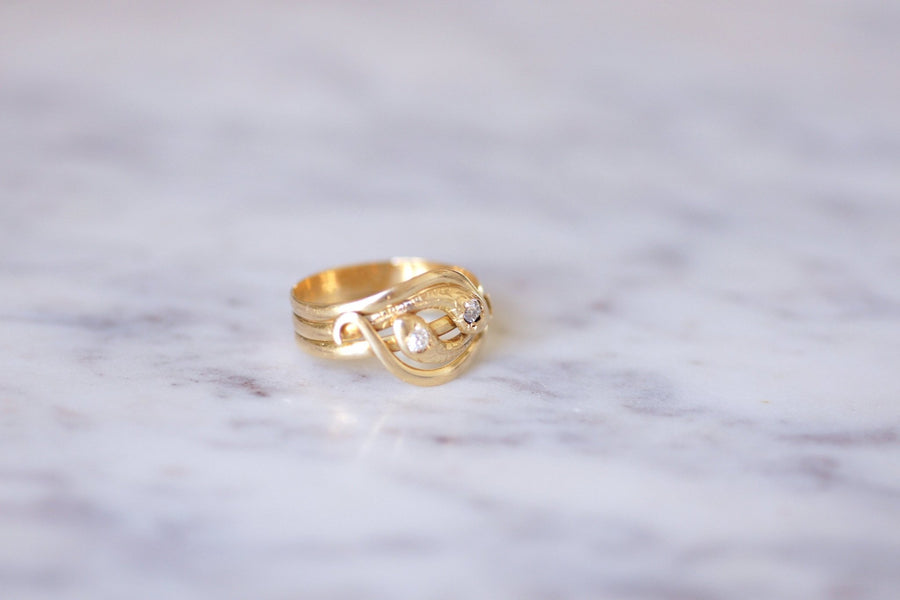 Victorian coiled snakes diamond ring - Penelope Gallery