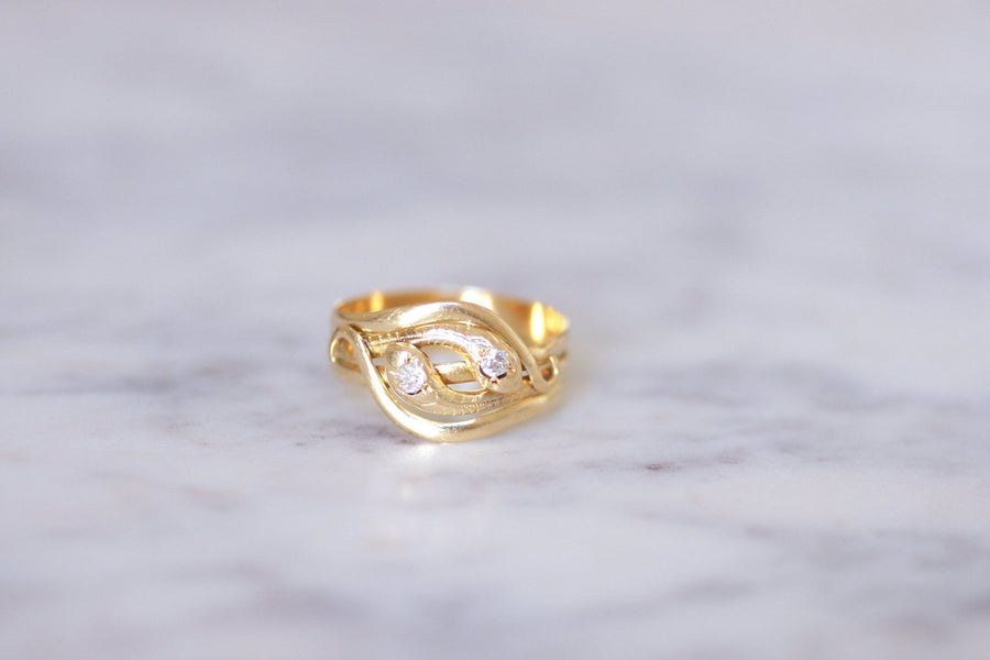 Victorian coiled snakes diamond ring - Penelope Gallery