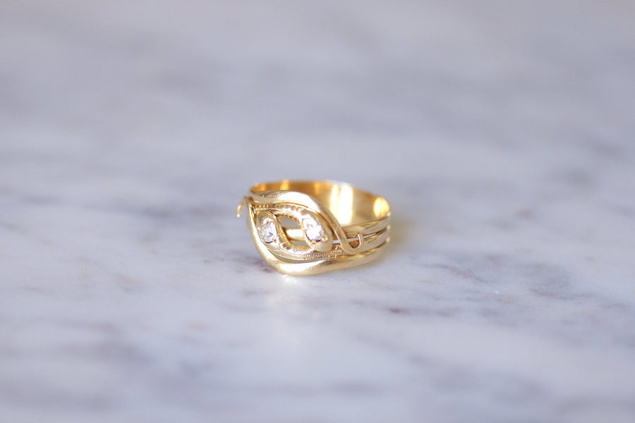 Victorian coiled snakes diamond ring - Penelope Gallery