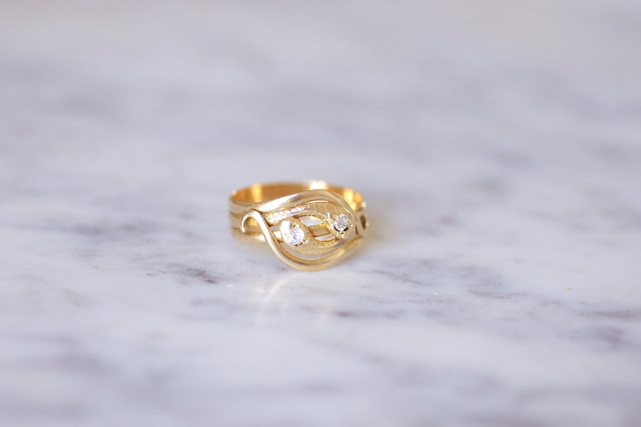 Victorian coiled snakes diamond ring - Penelope Gallery