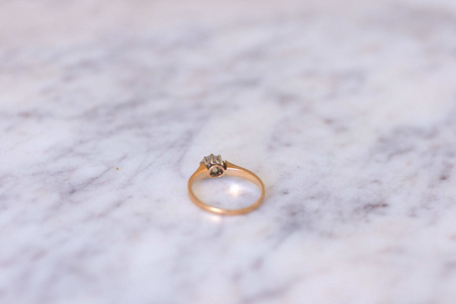 Antique rose gold and diamond solitaire ring - Penelope Gallery